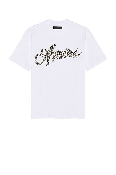 Amiri Script Tee in White