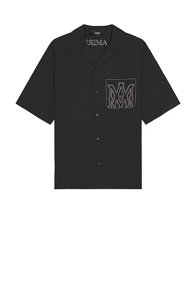 Amiri MA Outline Bowling Shirt in Black
