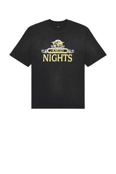 Amiri Nights Oversized Tee in Black