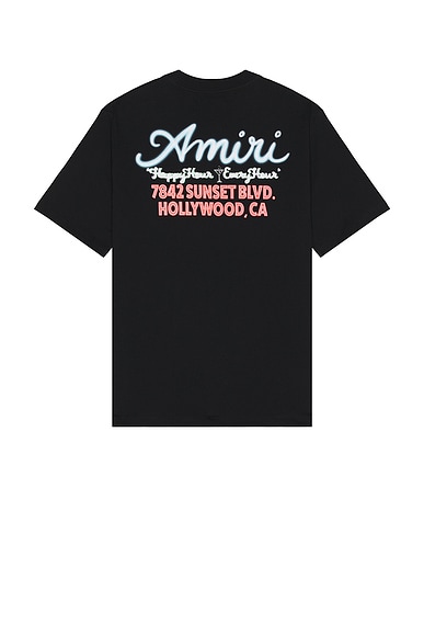 Amiri Neon Lights Oversized Tee in Black