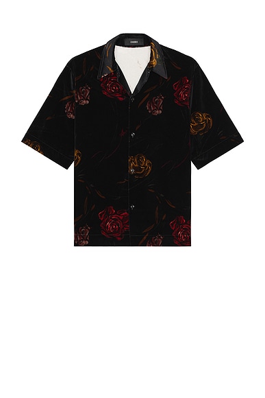 Floral Velvet Camp Shirt