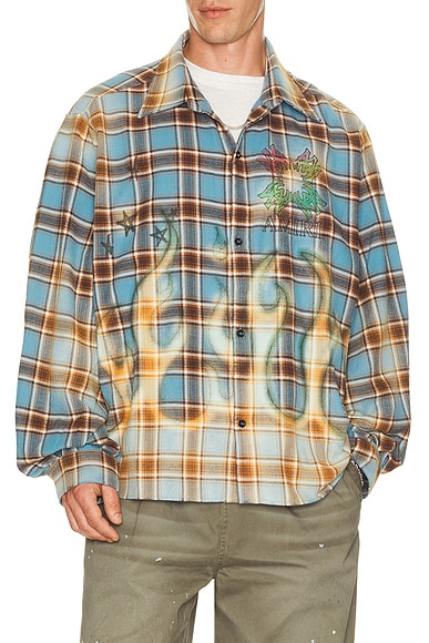 MA Quad Flames Flannel Shirt
