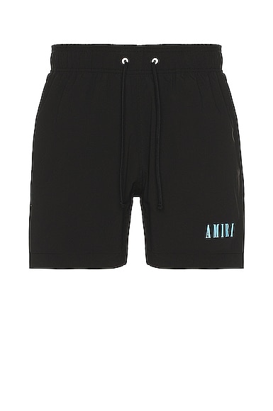 Amiri Core Logo Swim Trunks in Black