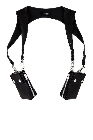 Amiri Calf Harness bag in Black & Silver | FWRD