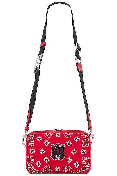 Amiri Bandana Embroidered Bag in Red