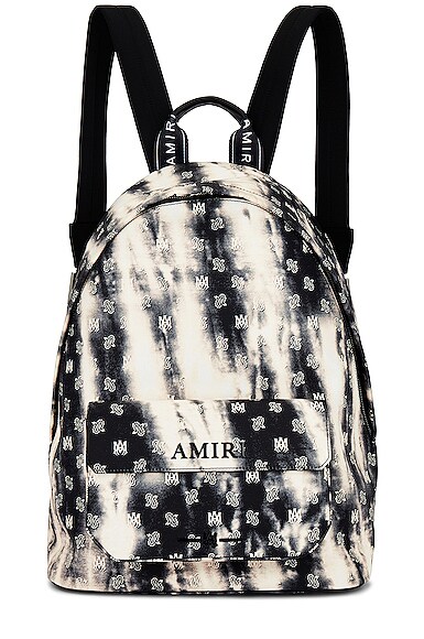 Amiri Micro Paisley Tiedye Backpack in Black,Ivory