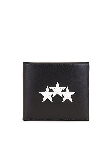 Amiri Three Star Leather Bifold Wallet in Black | FWRD