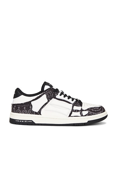 Amiri Bandana Denim Skeleton Top Low Sneaker in Black