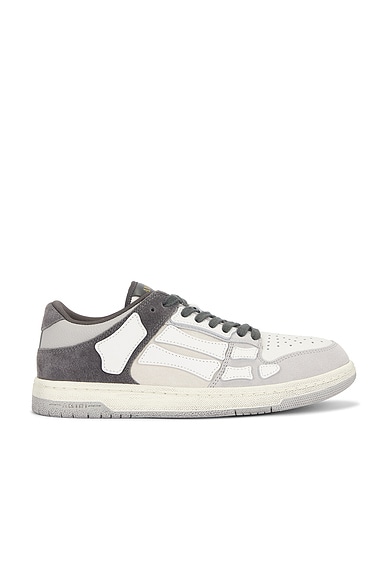 Amiri Distressed Skel Top Low Sneaker in Grey