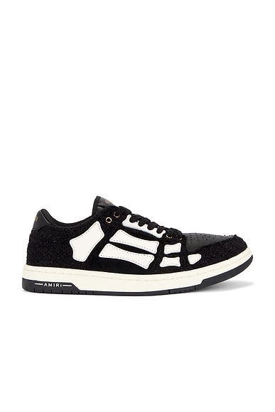 Amiri Boucle Skel Top Low Sneaker in Black