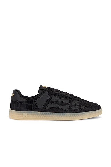 Amiri Croc Debossed Pacific Bones Sneaker in Black