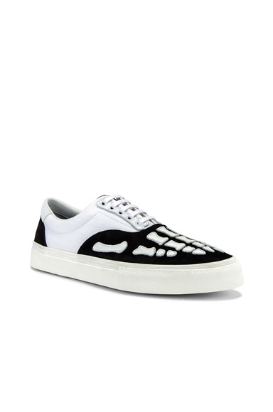 Amiri Skel Toe Lace Up Sneaker in Black & White | FWRD
