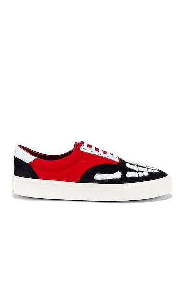 AMIRI AMIRI SKEL TOE LACE UP SNEAKER IN RED,AMIF-MZ42