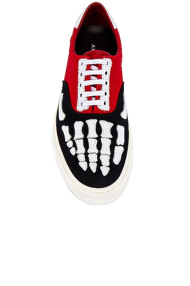 AMIRI AMIRI SKEL TOE LACE UP SNEAKER IN RED,AMIF-MZ42