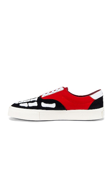 AMIRI AMIRI SKEL TOE LACE UP SNEAKER IN RED,AMIF-MZ42
