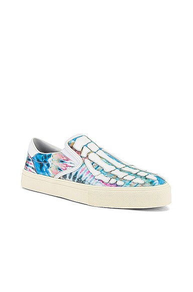 Amiri Men's Tie-dye Skeleton Slip-on Sneakers In Green Tie Dye & White