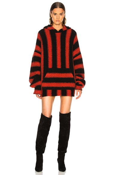 Amiri Baja Pullover Hoodie in Black & Red | FWRD