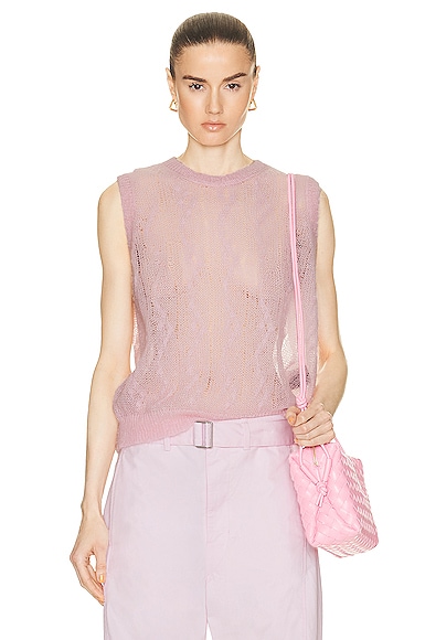 Open Cable Gilet Sweater