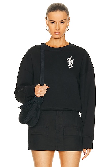 Vertical Stack Ropped Crewneck Sweater