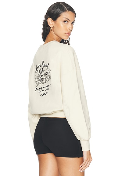 Amiri Spirit Crewneck Sweatshirt in Alabaster
