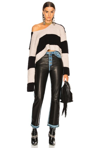 Wide Stripe Cropped Sweater