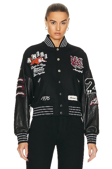 Amiri Tiger Varsity Jacket in Black | FWRD