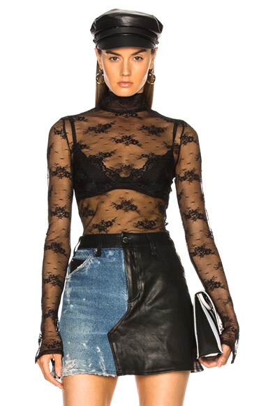 Lace Turtleneck Top