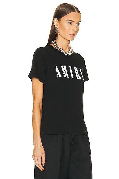 Shop Amiri Logo Tee In Black