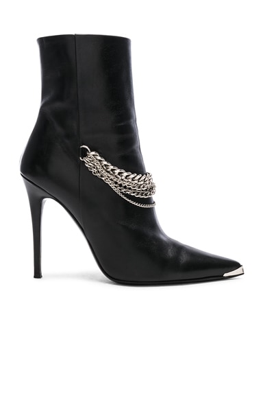 Leather Western Chain Boots