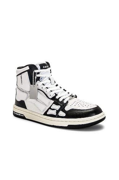 Shop Amiri Skel Top Hi Sneaker In Black & White