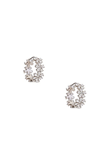 AMINA MUADDI Lily Hoop Earrings in Metallic Silver