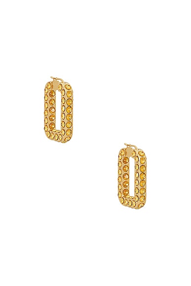 AMINA MUADDI Charlotte Hoop Earrings in Metallic Gold