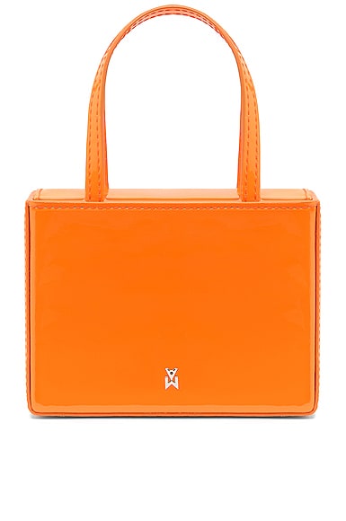 AMINA MUADDI Superamini Giorgia Patent Bag in Orange