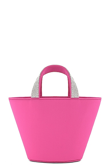 AMINA MUADDI Rih Satin Bucket Bag in Pink