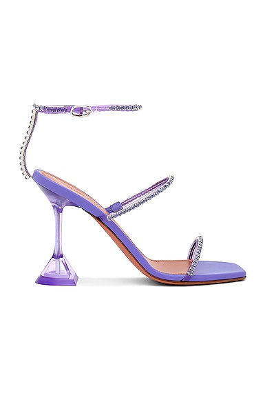 AMINA MUADDI Gilda Glass Sandal in Purple