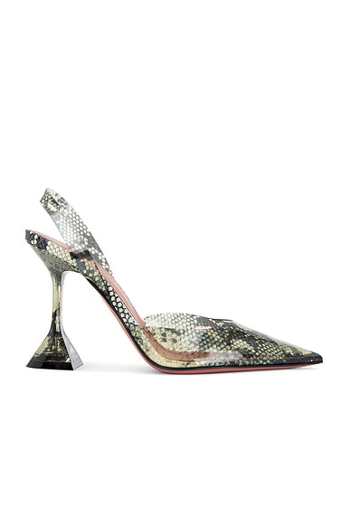 AMINA MUADDI Holli Glass 95 Sling Pump In Printed Snake