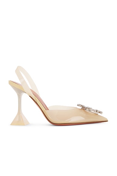 AMINA MUADDI Begum 95 Glass Sling Pump in Vanilla