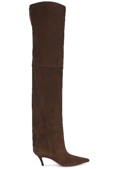 Fiona Suede Thigh High 60 Boot in Brown