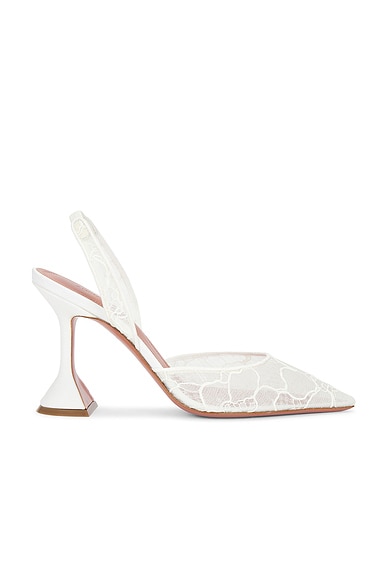 AMINA MUADDI Holli 95 Lace Sling in Ivory