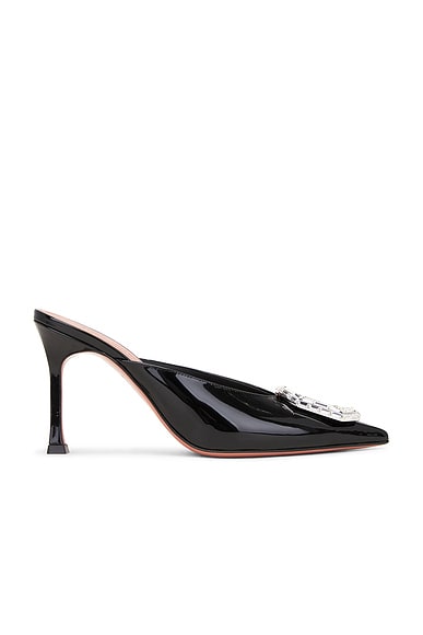 AMINA MUADDI Camelia 90 Patent Mule in Black & White