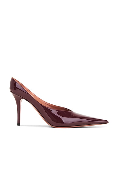 AMINA MUADDI Anok 90 Patent Mule in Wine