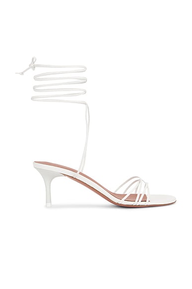 AMINA MUADDI Lori Lace Up 60 Nappa Sandal in White