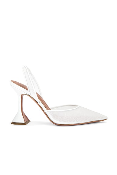 AMINA MUADDI Holli 95 Mesh Sling Pump in White