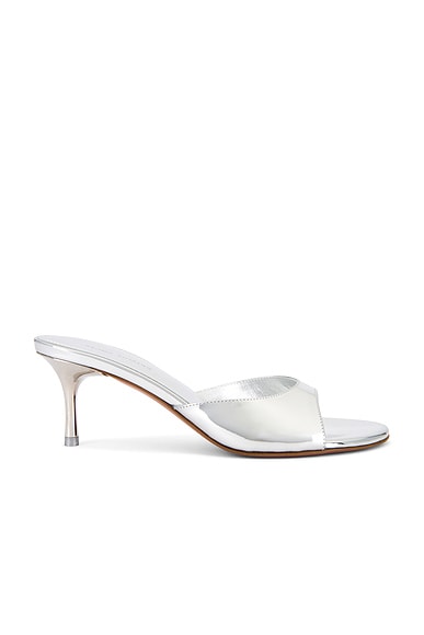 AMINA MUADDI Jeanne 60 Slipper in Mirror Silver