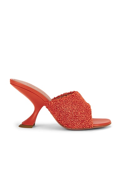 AMINA MUADDI Taylor Raffia 90 Slipper in Tangerine