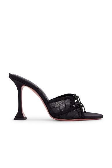 AMINA MUADDI Eleonora 95 Lace Slipper Mule in Black