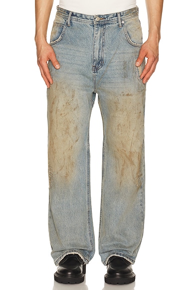 Unisex Destroyed Wide Leg Jeans