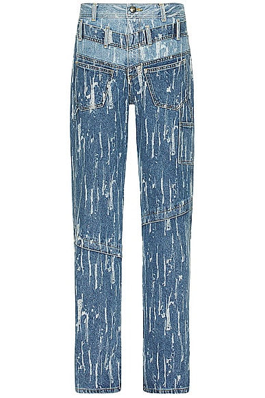 Andersson Bell Layered Wide Leg Jeans in Blue
