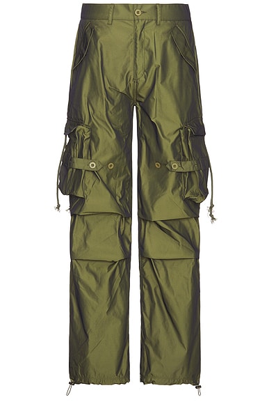 Greg Lauren Cargo Lounge Pants in Army FWRD
