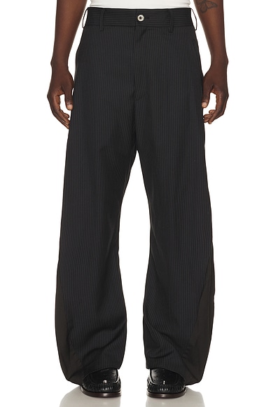 Twisted Seam Stripewide Leg Trousers